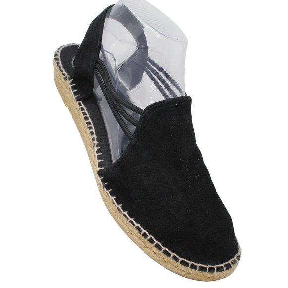 Toni Pons Shoes - Toni Pons Womens Size 10.5 Nuria Black Suede Espadrille Slip On Sandals